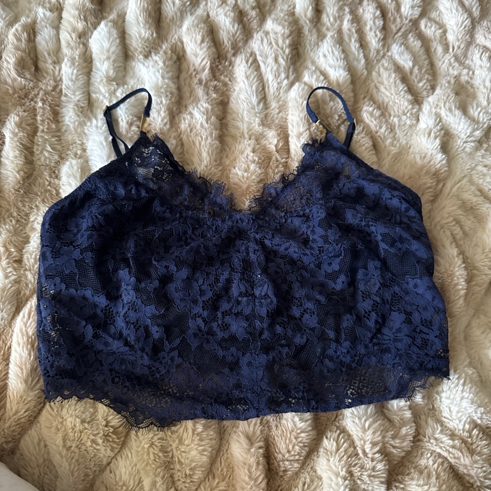 aerie Navy Lace Bralette Tank Top